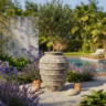 Vase gris côtelé à l’allure brute, idéal pour plantes ou décoration