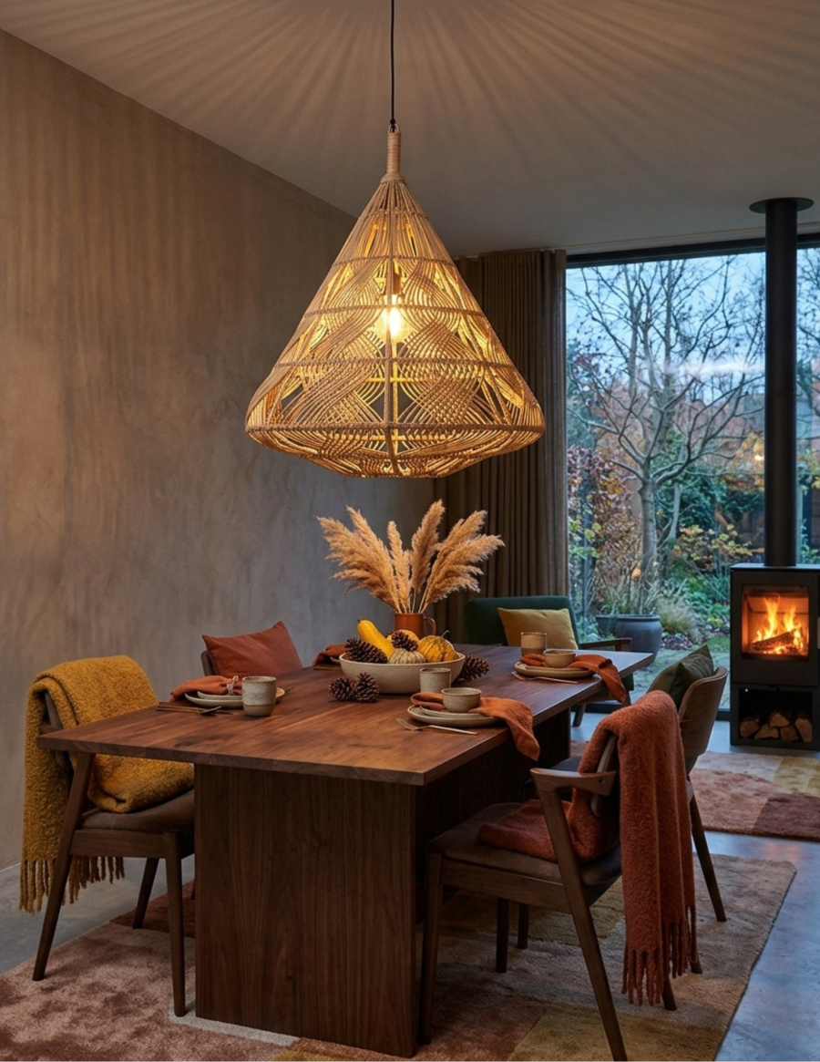Luminaire suspendu en rotin balinais, au style artisanal et intemporel, idéal pour toutes les pièces de la maison.